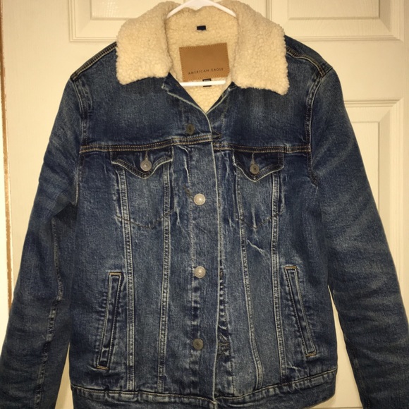 american eagle sherpa denim jacket